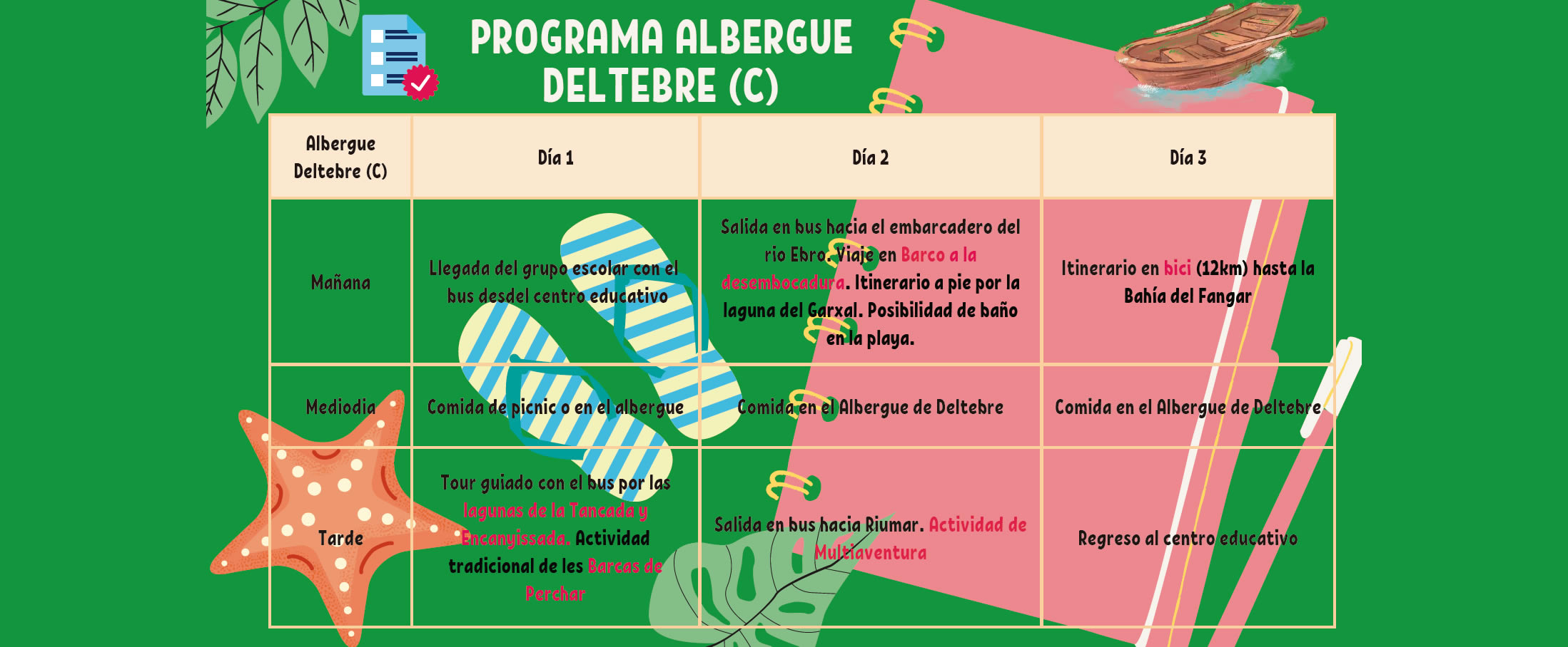 School Program in Deltebre Youth Hostel (C)