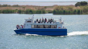 12:30h. Viaje guiado en barco a la desembocadura del rio Ebro (45min). 