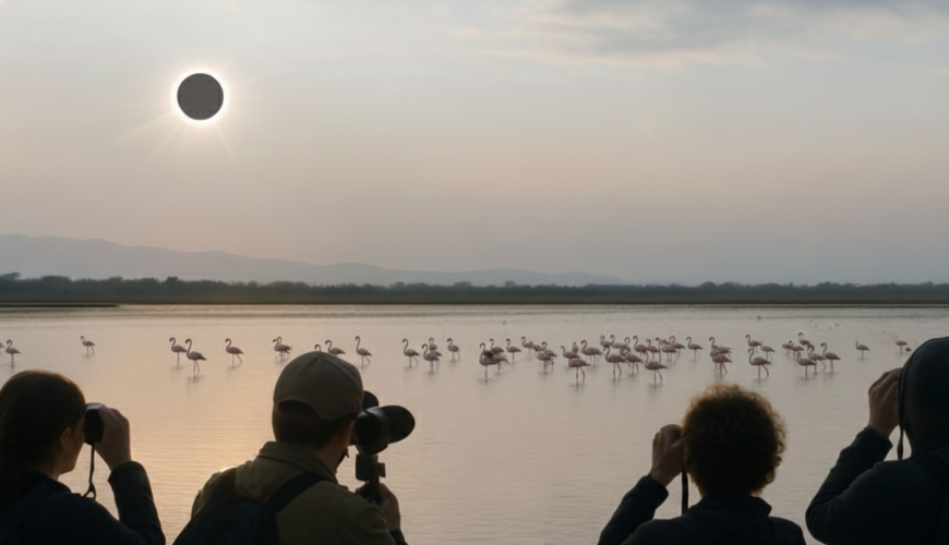ECLPISE SOLAR FLAMENCOS DELTA DEL EBRO