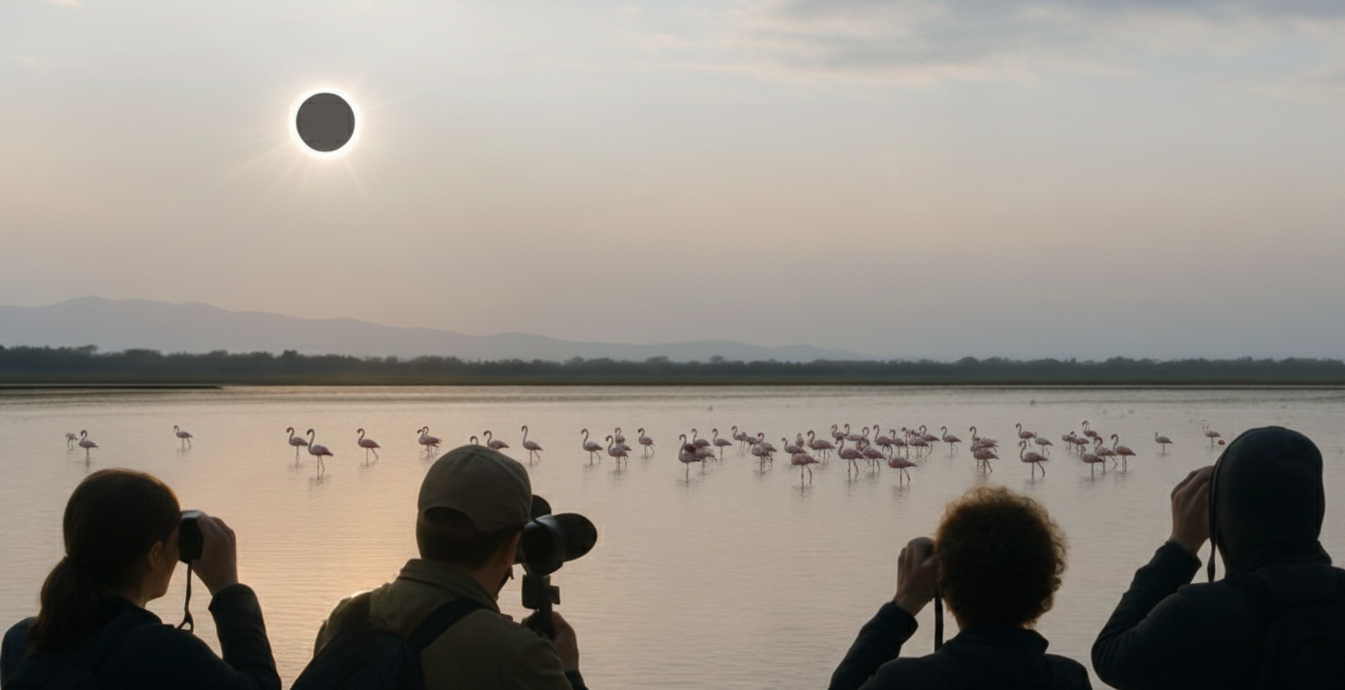 ECLPISE SOLAR FLAMENCOS DELTA DEL EBRO
